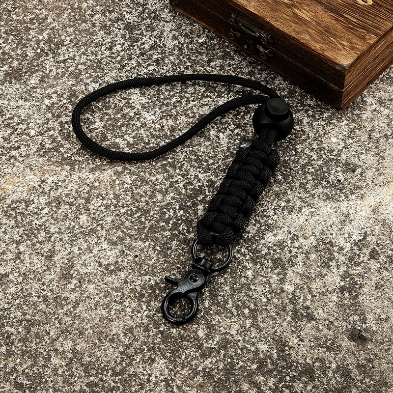 MKENDN Outdoor Rock Climbing Colorful Paracord Flat Knot Keychain Camping Rescue Emergency Rope Key Chains Handmade Gifts