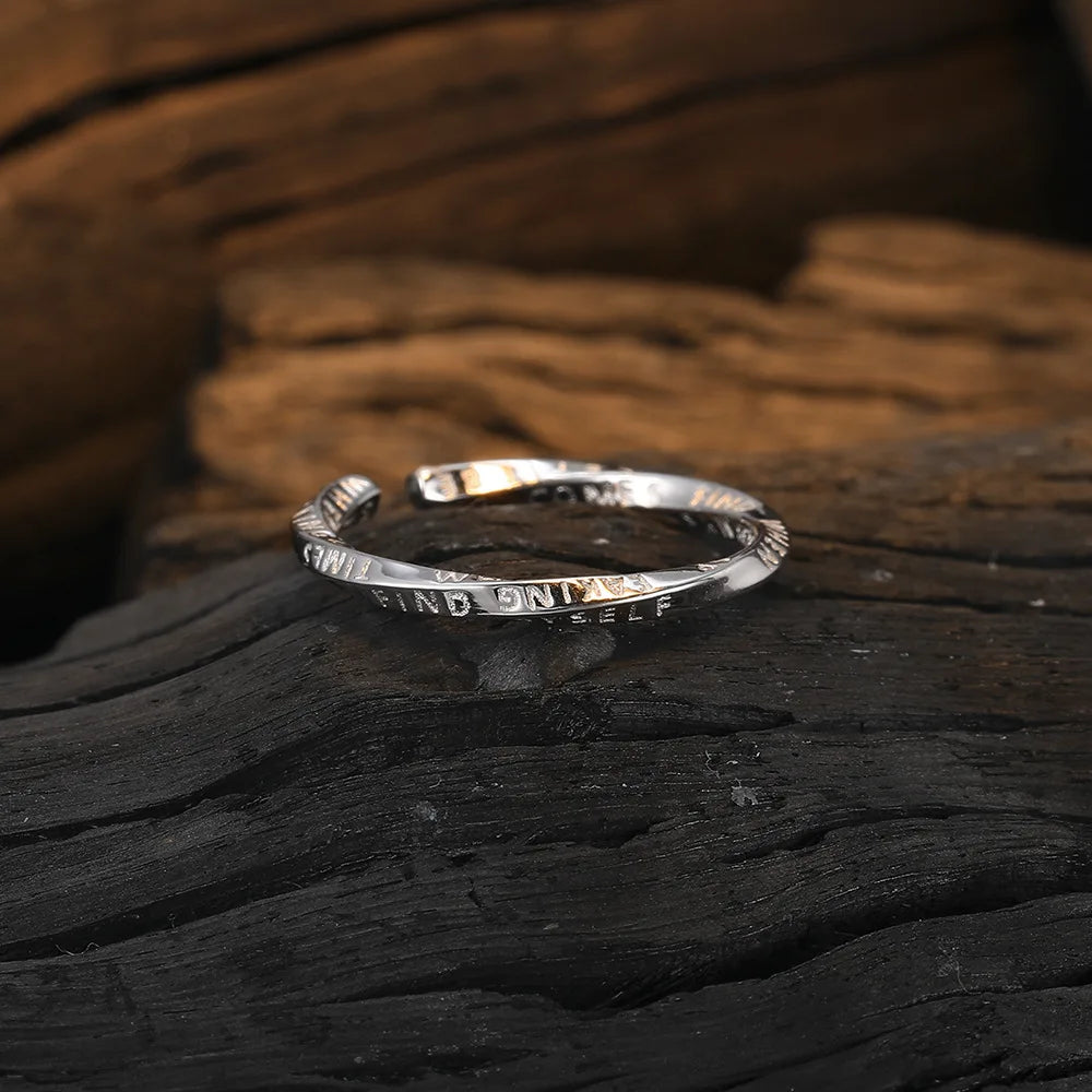 Retro Mobius Strip Ring For Men Women Silver Color Punk Gothic Open Ring Handmade Designer Jewelry Unisex Accessories Lover Gift