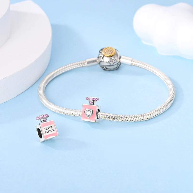 100% 925 Sterling Silver Perfume Bottle Clock Daily Life Charms Beads Fit 3mm 925 Original Bracelets Fine DIY Jewelry Gift