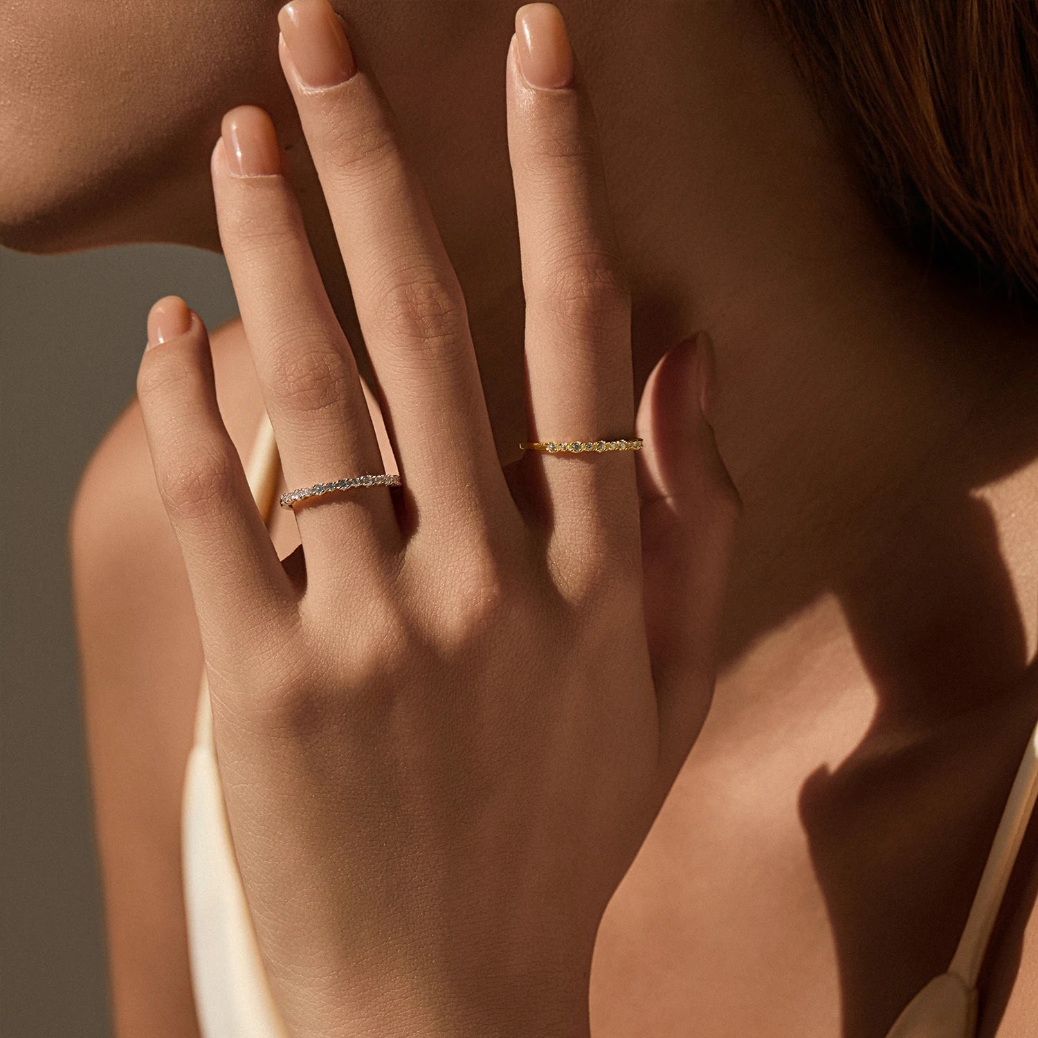 MODIAN Classic Stackable Rings 925 Sterling Silver Exquisite Round CZ Eternity Wedding Band Rings For Women Fine Jewelry Gifts