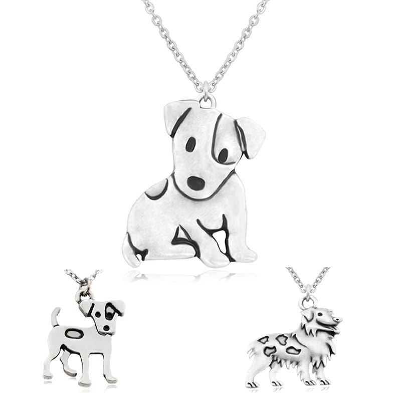 New Jack Russell&Australian Shepherd Pendant Dog Necklace Women Men Jewelry Boho Stainless Steel Chains Lover Choker Party Gift