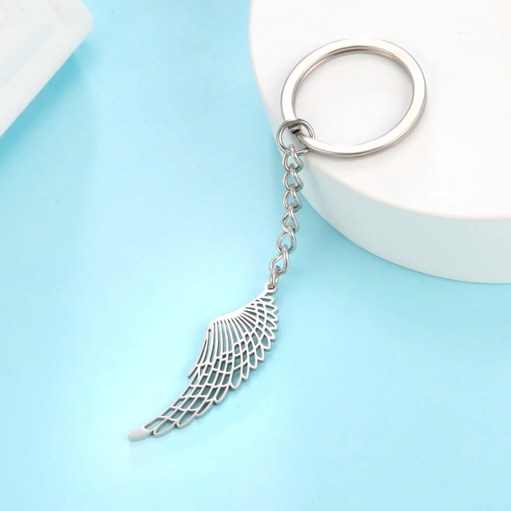 Porte-clés ailes d'ange Dreamtimes, porte-clés de voiture mignon, sac d'amour, Anime de la liberté, plume, porte-clés, bijoux de mode
