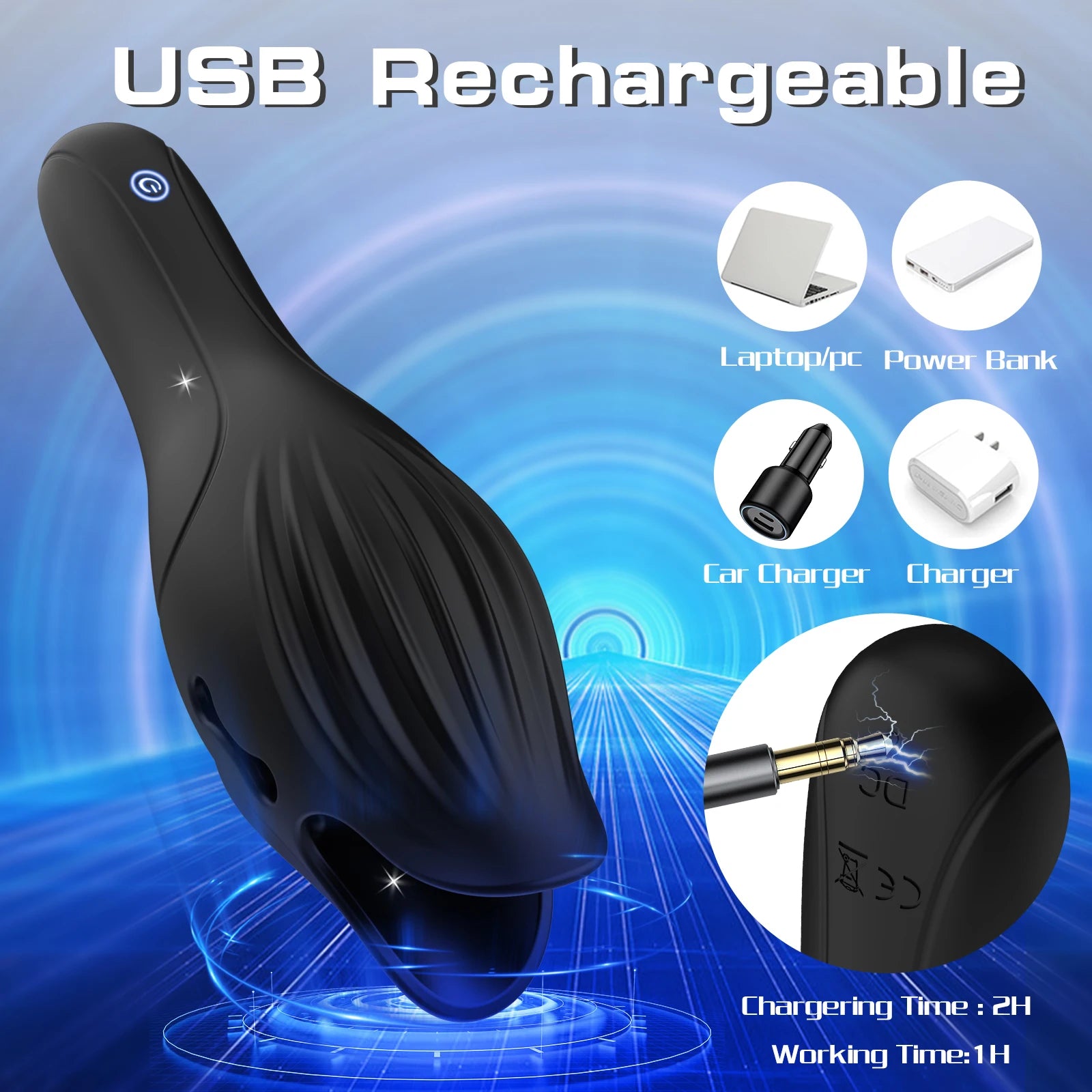 Glans Trainer for Men Powerful Vibrating Penis G Spot Masturbator Soft Fingertip Prolong Endurance Massage Vibrator Erotic Toys