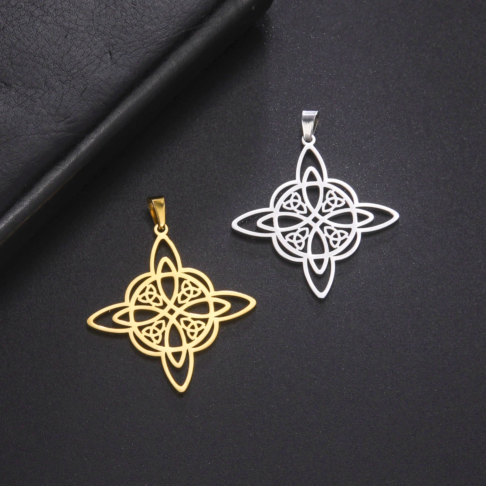 Dreamtimes Stainless Steel Witch Knot Charm Irish Celtic Pendant DIY Handmade Bracelet Necklace Jewelry Gift