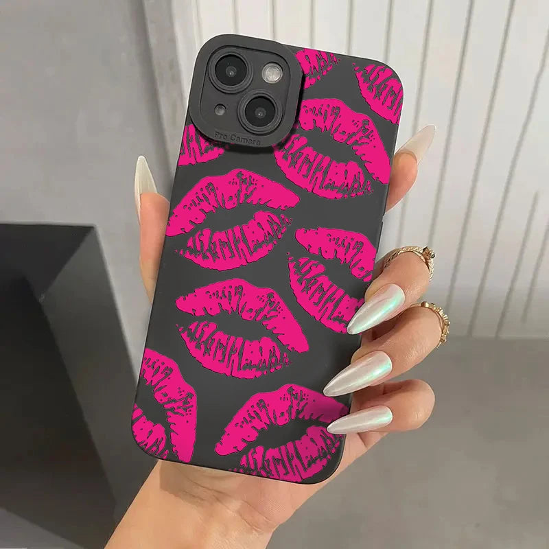 Sexy Girl Rose Lips Matte Phone Case for Redmi Note 11 12 13 10 Pro Plus 5G 12S 11S 10S Redmi 12C 13C 13 4G Turbo 3 Soft Cover