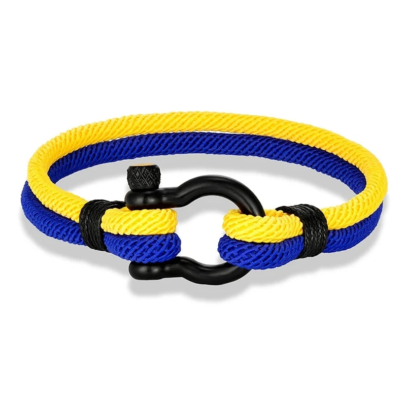 MKENDN Men Women Ukrainian National Flag Color Yellow Blue Nautical Rope Bracelets Peace Gift Украинский брасле