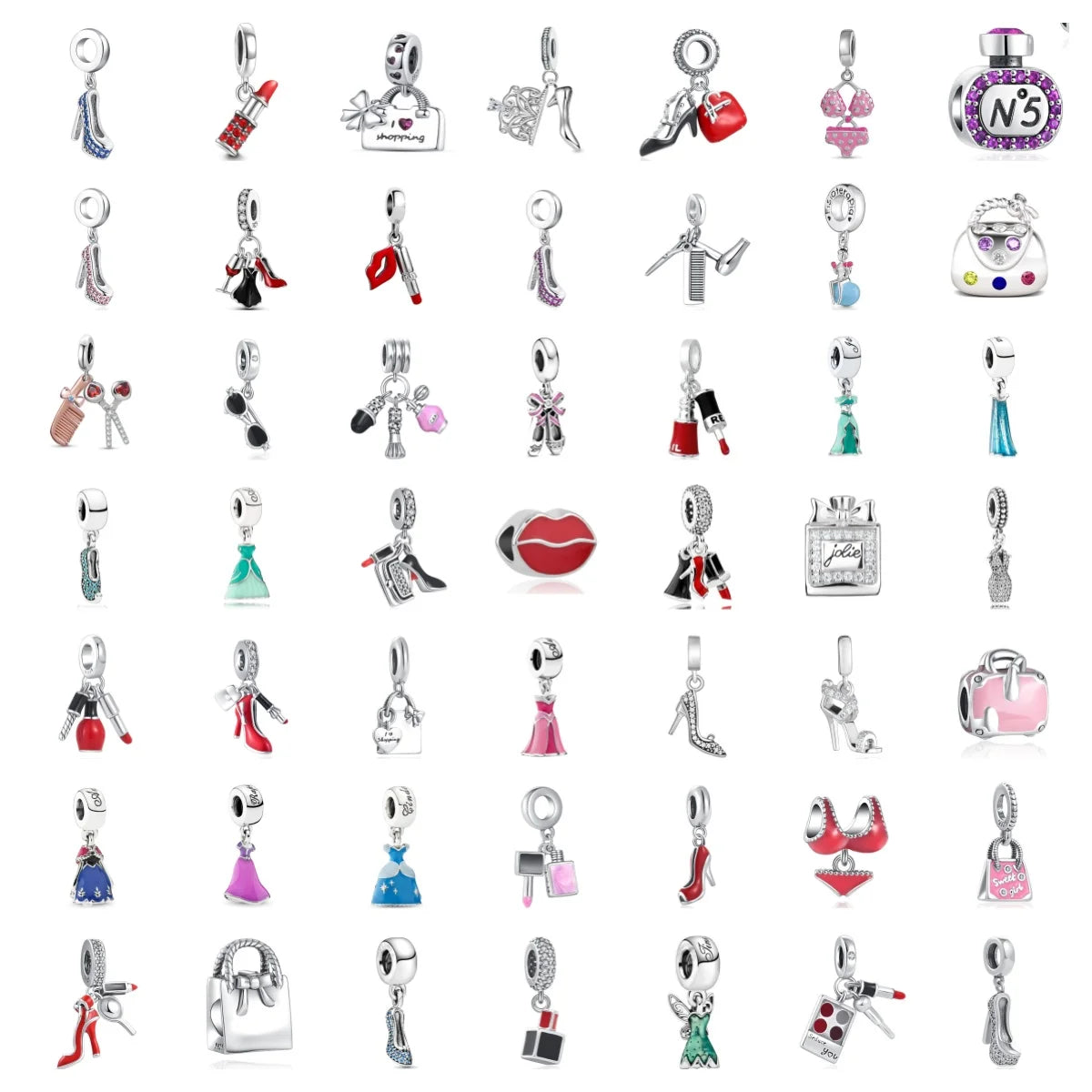 New Original 925 Silver Plated Accessories Fashion Charm Perfume High Heels Bead Fit Pendant Bracelet For Women DIY Jewelry Gift