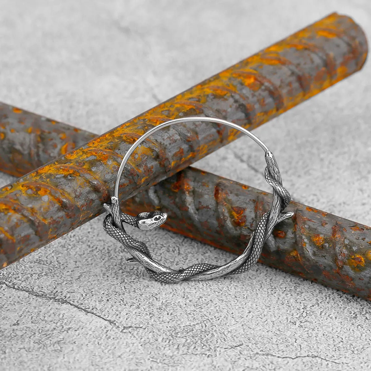 Men's Stainless Steel Street Snake Viking Earrings Nordic Fashion Teen Amulet Stud Earrings Gift Jewelry Party Exclusive - Madeinsea©