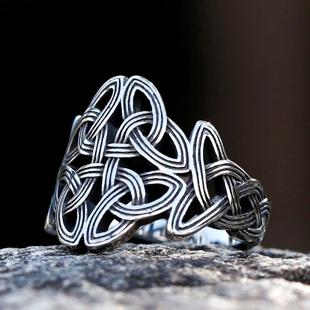 2024 New Pattern Stainless Steel Ring Wiccan Cross Celtics Knot Women Rings Witchcraft Good Luck Protection Amulet jewellery