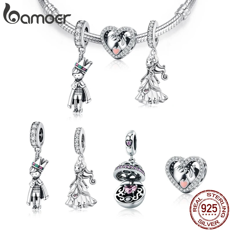 Bamoer 925 Sterling Silber Prinz des Meeres Anhänger Charms für Original Armband oder Halskette 925 Silber perlen Bijoux diy