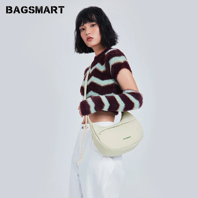 Sac à bandoulière BAGSMART pour femme, sac à bandoulière simple et décontracté, sac de sport pour navetteurs, sac à boulettes, nouveau sac à la mode