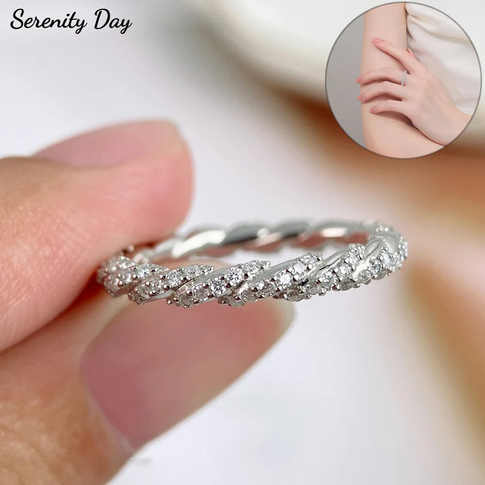 Serenity D Color Moissanite Row Rings for Women Gift 100% S925 Sterling Silver Plated 18K Sparkling Eternity Rings Fine Jewelry - Madeinsea©