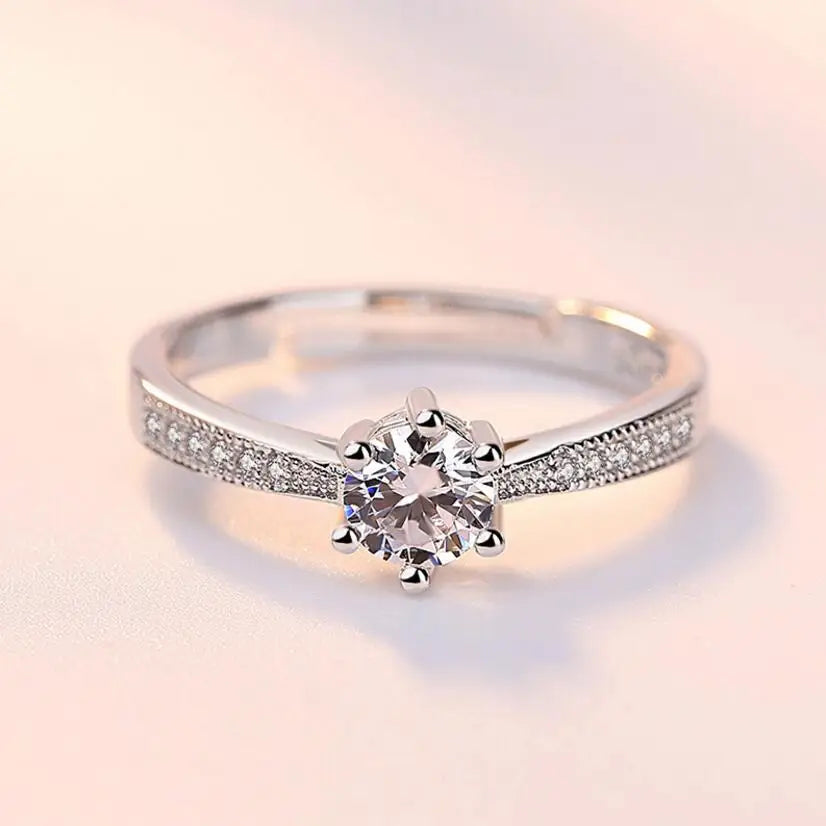 1 Carat D-color original 18K White Gold Moissanite diamond stone 100% 925 Sterling Silver for Women's Wedding Ring High Quality