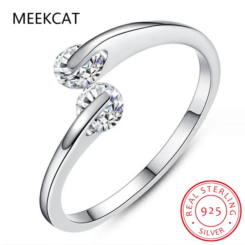 2024 New Real 925 Sterling Silver D Color Moissanite Finger Rings Trendy Adjustable Ring For Women Wedding Fine Jewelry