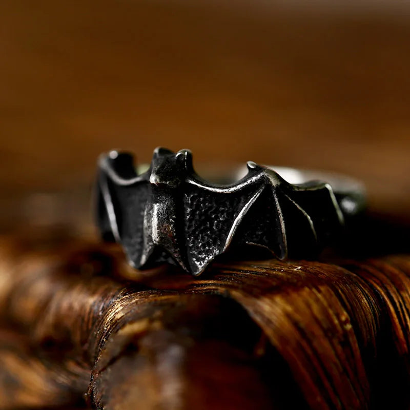 BEIER 316L Stainless Steel Cool Bat Finger Rings For Women Biker Punk Party Jewelry Unique Halloween Gift