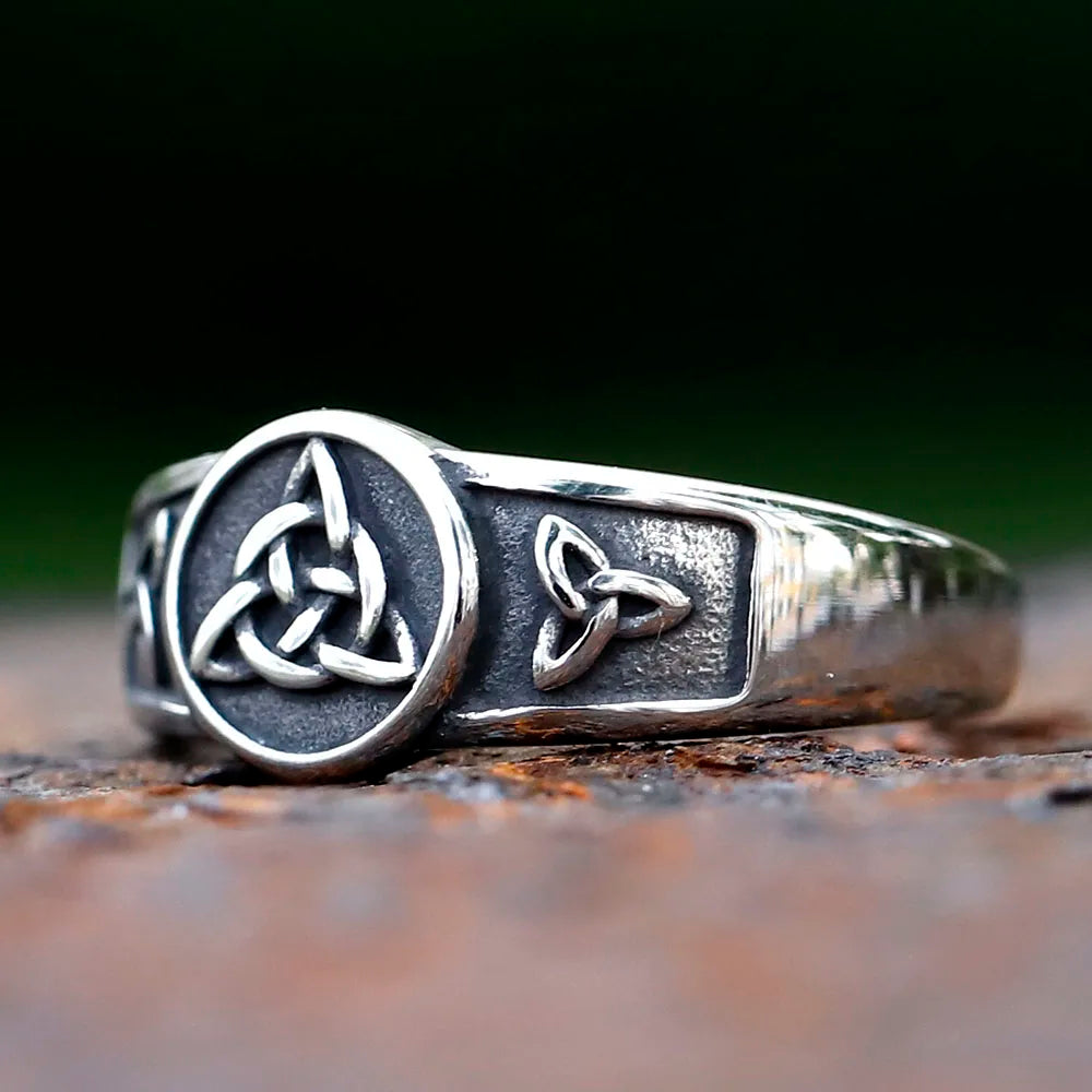 2023 Witch Knot Stainless Steel Ring Wiccan Cross Celtics Knot Women Rings Witchcraft Good Luck Protection Amulet JEWELRY