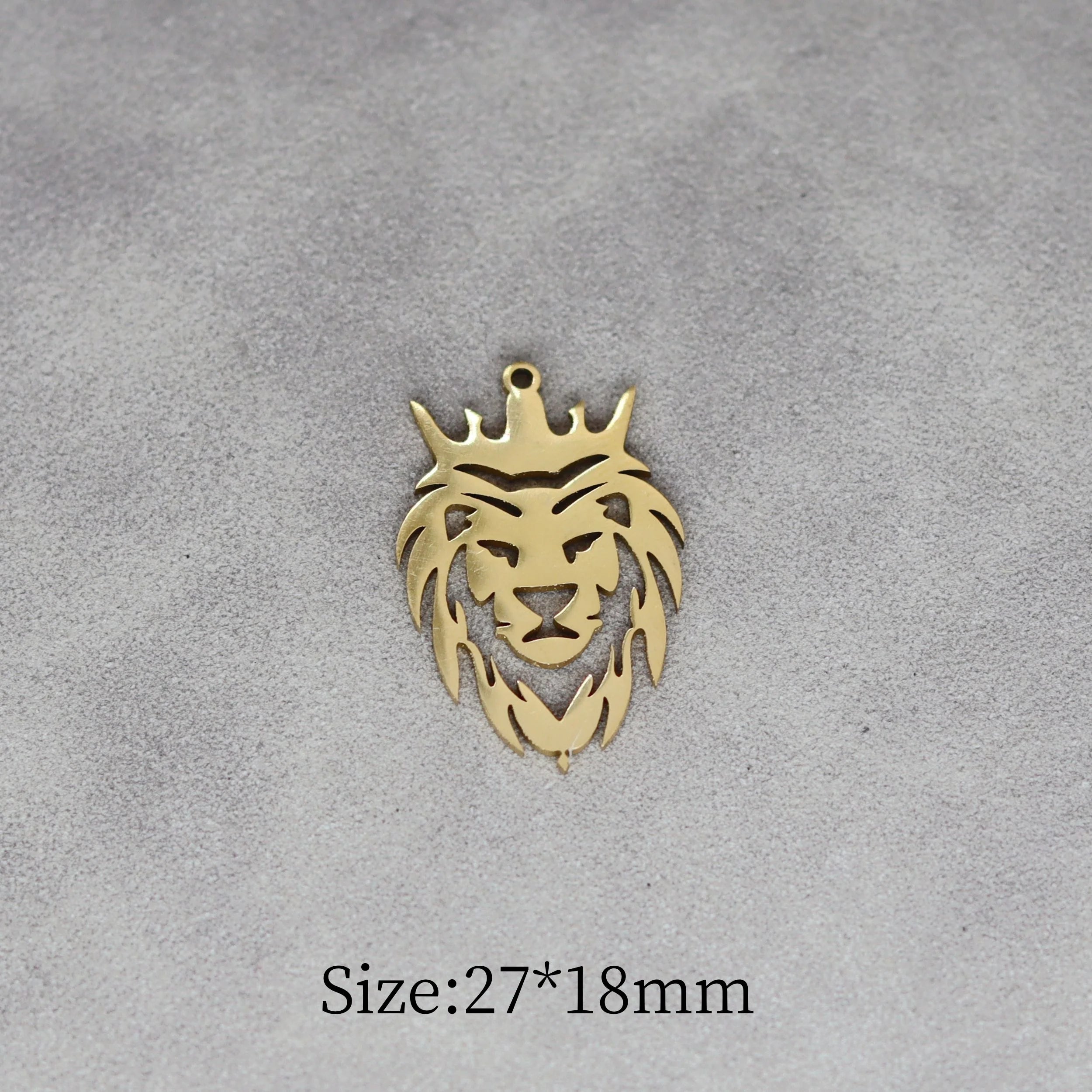3pcs Men's Punk Lion King of Forest Stainless Steel Pendant DIY Craft Necklace Charms for Jewelry Making Crown diy Accessories