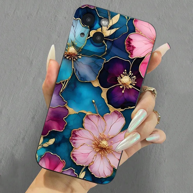 Vintage Floral Pattern Soft TPU Phone Case for Xiaomi Redmi Note 14 13 12 Pro Plus 5G 12S 11S 11 10 Redmi 14C 13C 12C 4G Cover