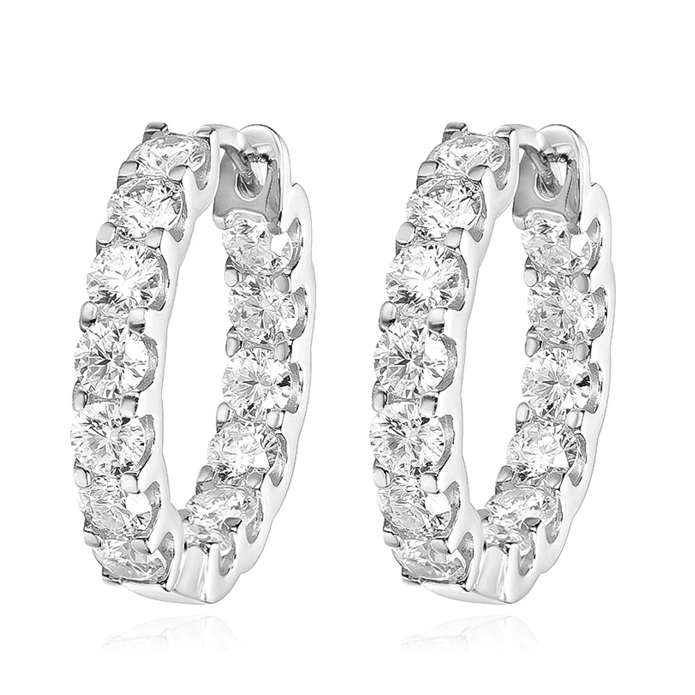 Serenity 2.6ct Rose Gold Moissanite Earrings Women Wedding Gift S925 Sterling Silver Lab Diamond Hoop Earrings Jewelry Wholesale - Madeinsea©
