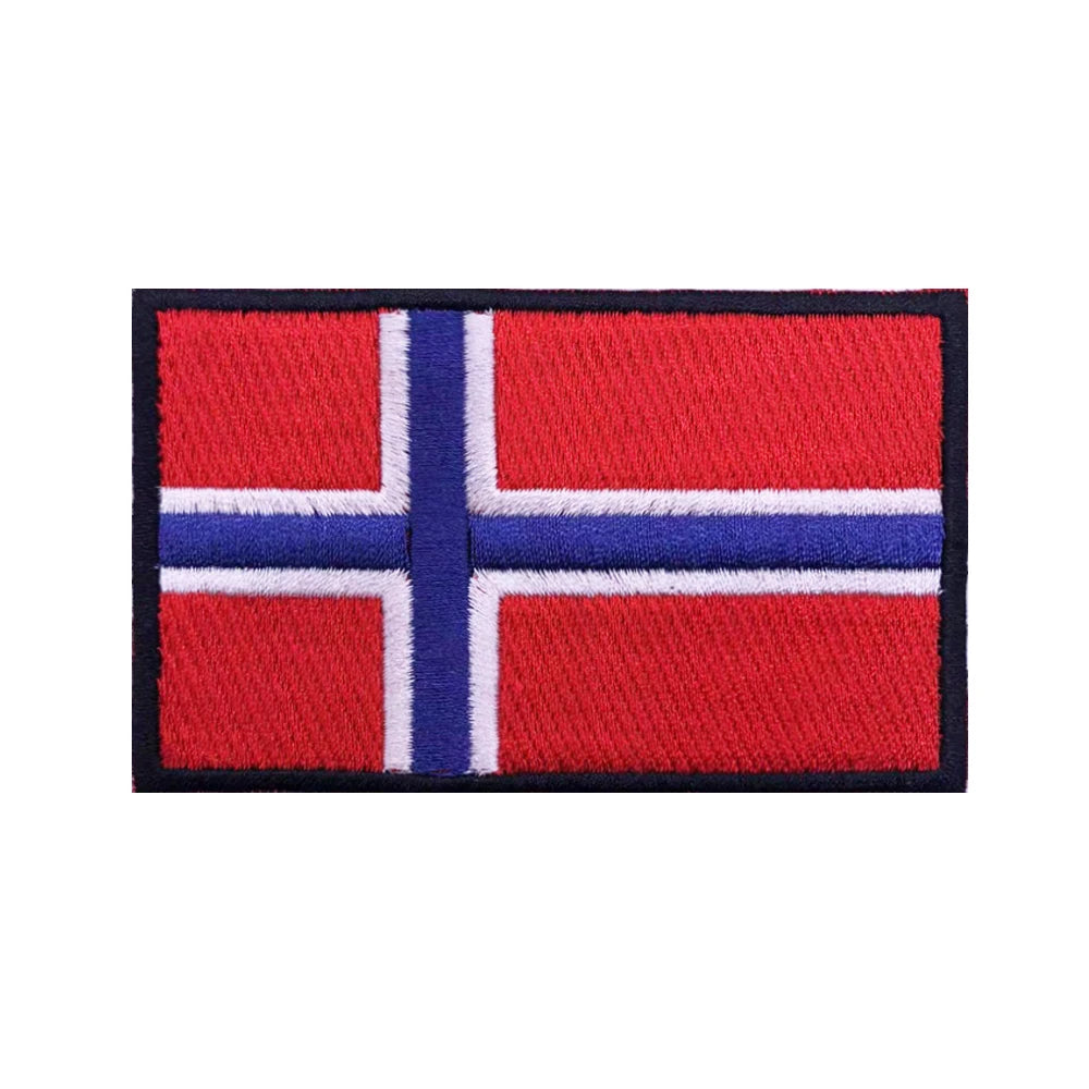Norwegian flag Norway Patches Armband Embroidered Patch Hook & Loop Iron On Embroidery Badge Military Stripe
