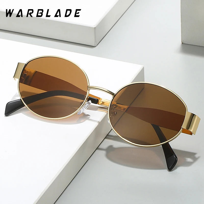 2025 Advanced Metal Sunglasses Fashion Small Oval Glasses Brand Designer Vintage Sun Glasses High Quality Oculos De Sol UV400