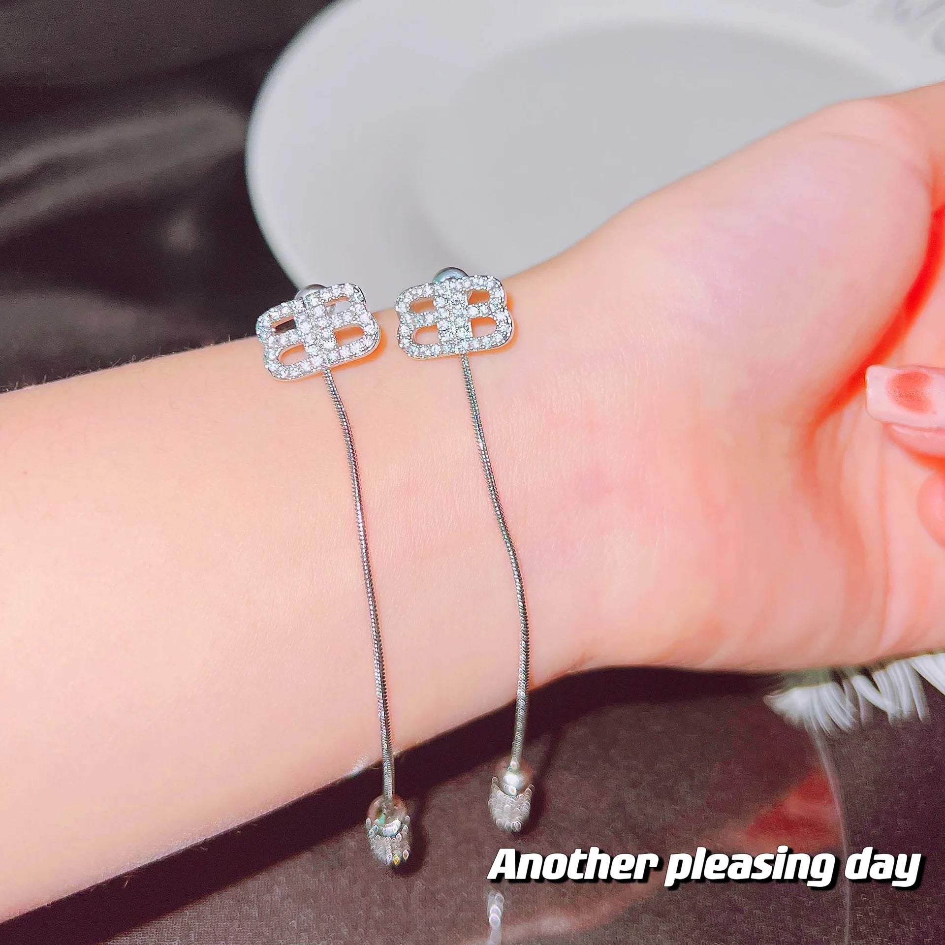 New Fashion Long Earrings Two Kinds of Earrings Stud Can Be Separated Prasiolite Rhinestone Stud Earring for Women Fiine Jewelry