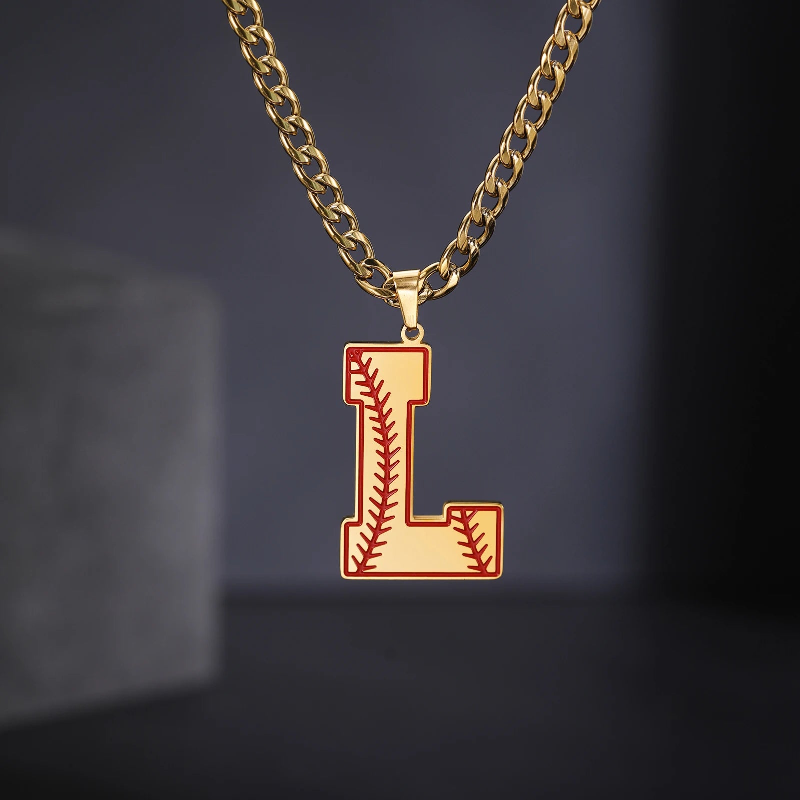 Collier avec pendentif lettre AZ pour homme de Dreamtimes Punk, chaîne en acier inoxydable, décoration de fête, cadeau