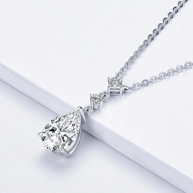 OXTAO 7x10mm 2.0ct Adjustable Water Drop Shape Moissanite Pendant Necklace Women's 925 Sterling Silver Luxury Jewelry Party Gift