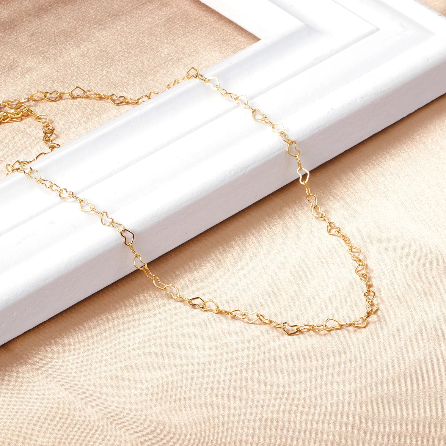 LUXUKISSKIDS Damen/Herren Ketten-Sets aus Edelstahl, Herzanhänger, Schlüsselbein-Choker-Armbänder, Schmuckset