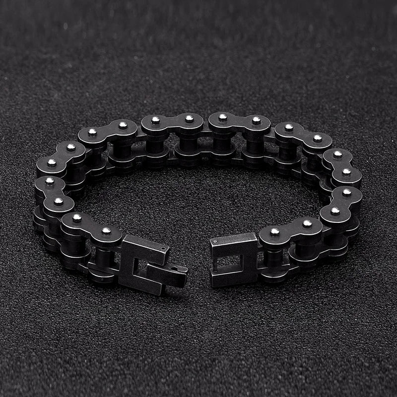 MKENDN Locomotive Men Punk Rock Bicycle Chain Bracelet Wristband Fashion Stainless Steel Motorcycle Bracelets Male Pulseira - Madeinsea©