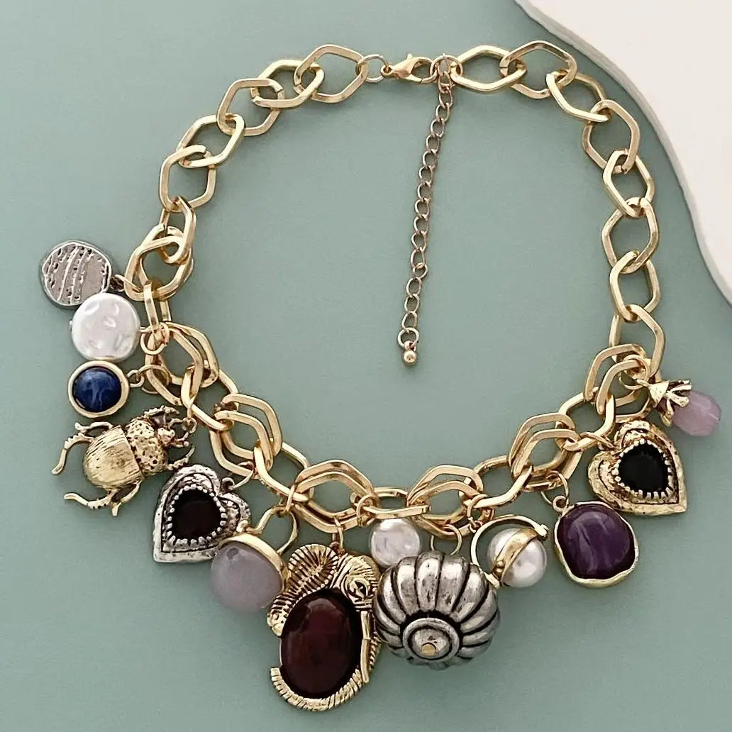 Zvoijio New Personalized Retro Fashion Multiple Pendant Necklace