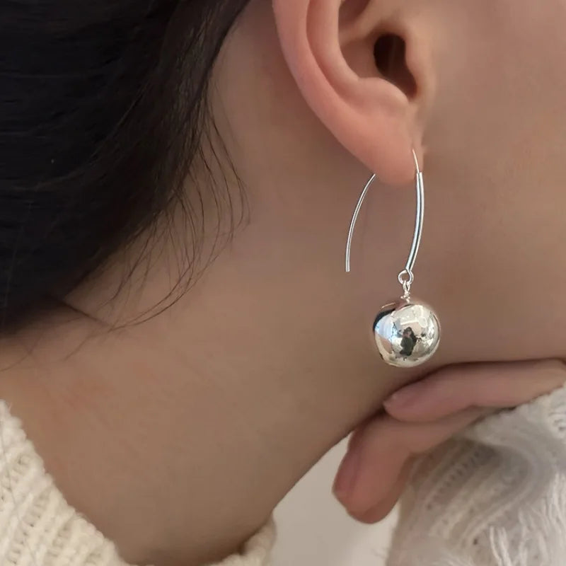 925 Sterling Silver Vintage Tassel Ball Earrings For Women Trendy Earring Jewelry Prevent Allergy Party Accessories Gift