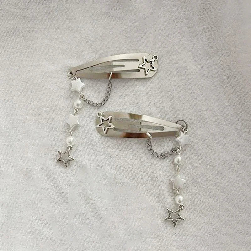 2pcs Handmade Star Hairpin Y2k Fairy Core Hairpin