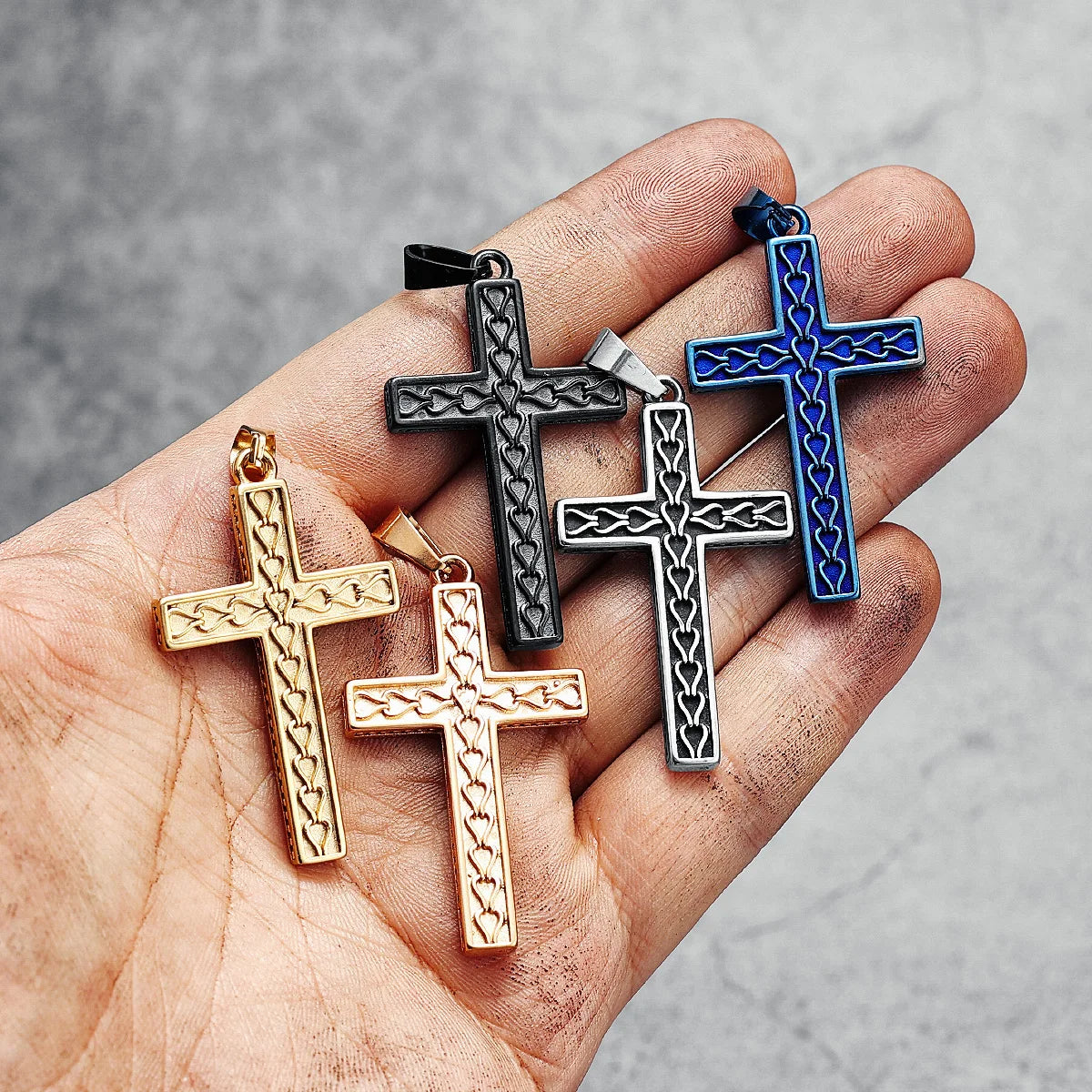 Simple Cross Pendant Men 316L Stainless Steel Necklace Link Chain Religion Hip Hop Rap for Friend Jewelry Best Gift Dropshipping
