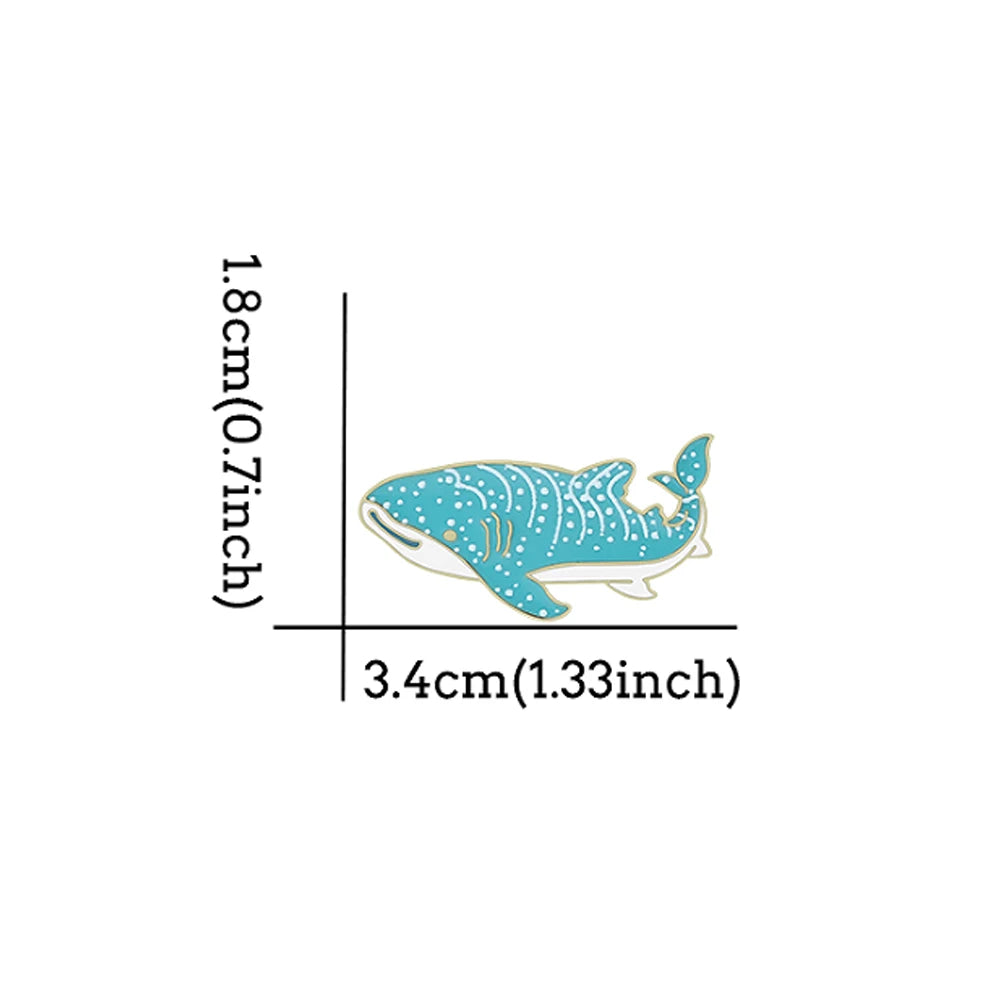 Cute Blue Whale Brooch Personality Marine Life Enamel Pins Animal Lover Lapel Pin Badges Decoration Jewelry Gift for Friend