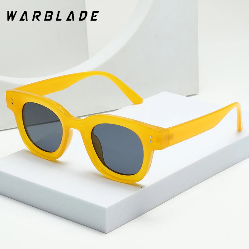 Fashion Classic Retro Rivets Oval Frame Thickened Sunglasses 2025 Ocean Film Small Round Frame Street Photo Sun Glasses Female