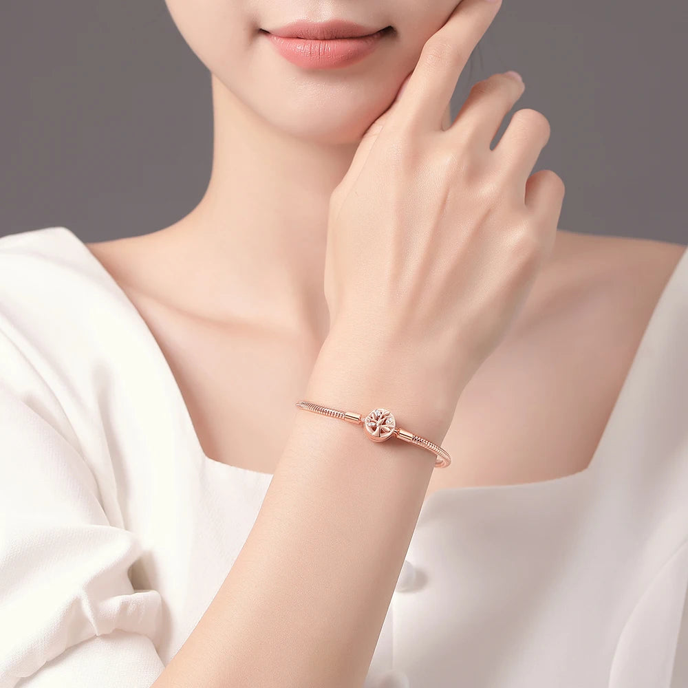 Bracelets Danturn en argent 925 avec fermoir en forme de cœur, barre en T, chaîne serpent multiple, disque bleu, souhait infini, cœur