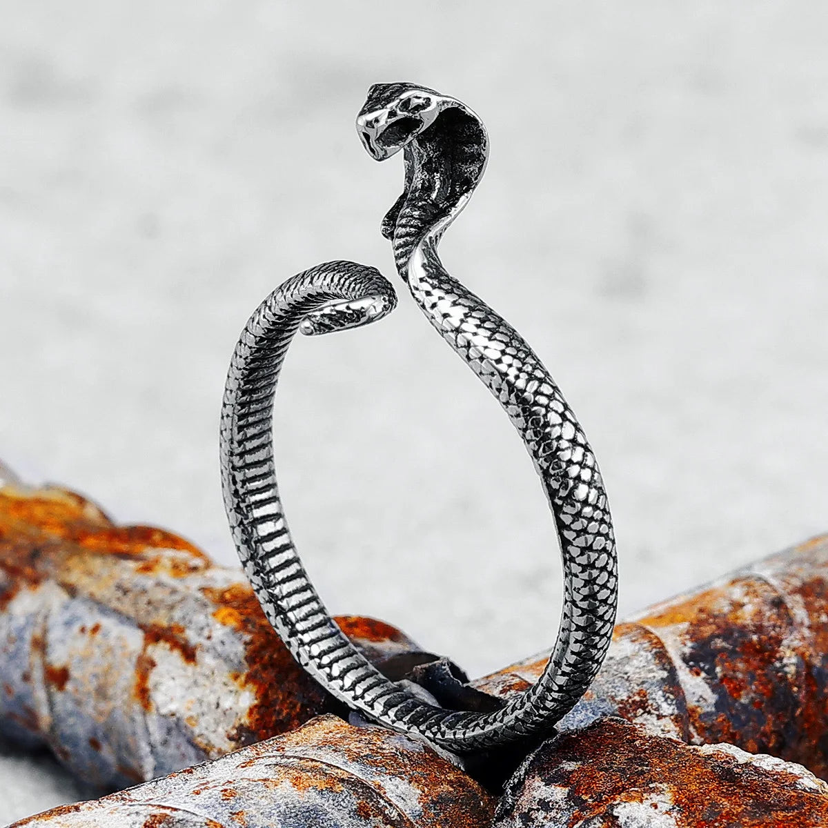 Realistic Snake Ring Simple High Quality Trendy 316L Stainless Steel for Friend Couple Jewelry Unisex Unique Gift Wholesale
