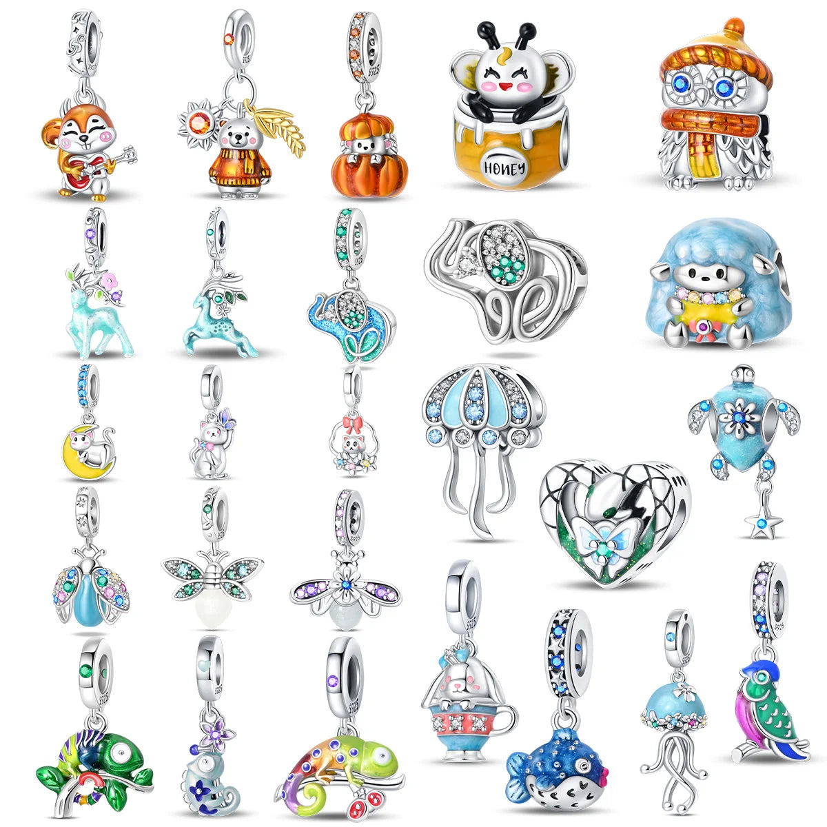 2024 neue 925 Sterling Silber Firefly Marine Insect Serie Perlen Fit Original Pandora Armband Schlange Kette Perlen Frauen Geschenk