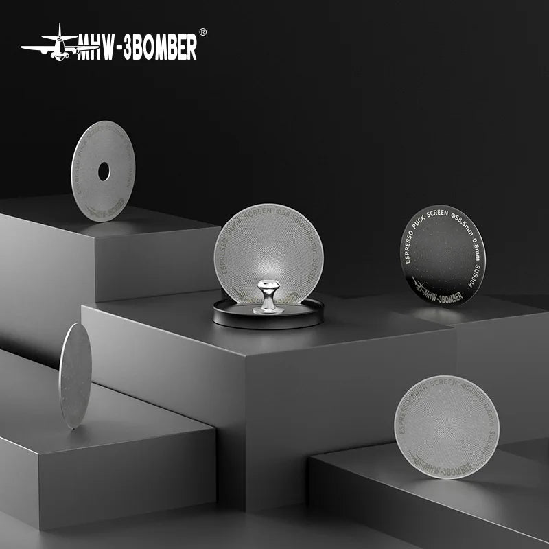 MHW-3BOMBER 51/53/58.5mm Puck Screen 0.2/0.8mm Metal Reusable Coffee Filter for Espresso Portafilter Basket Coffee Accessories