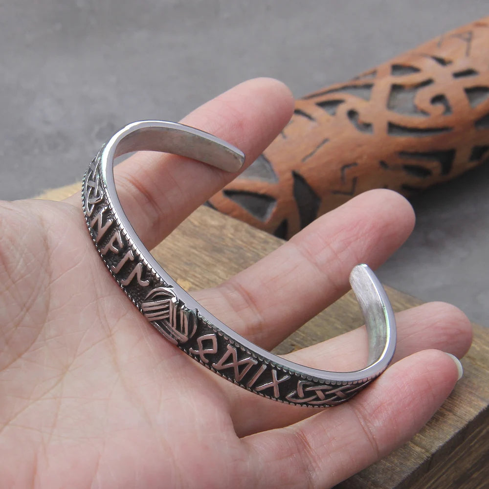Handmade Nordic Rune Bangle Bracelet (with wooden gift box) - Madeinsea©