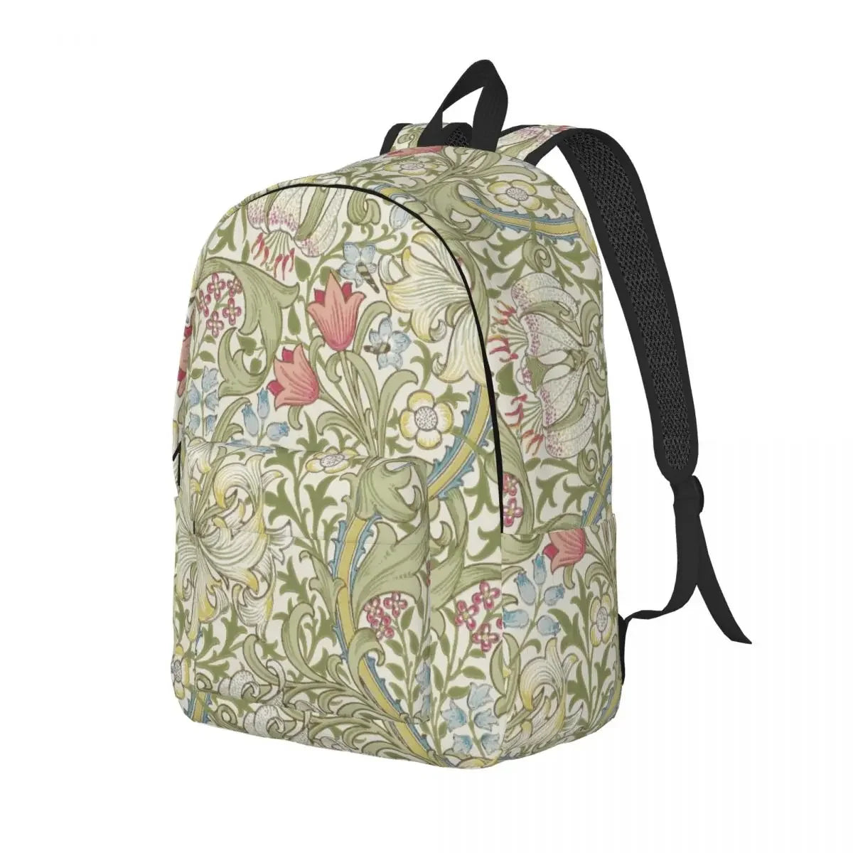 William Morris Art Canvas Backpacks for Women College School Students Bookbag Fits 15 Inch Laptop Floral Textile Pattern Bags