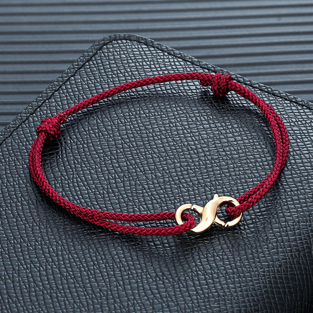 MKENDN Infinity Symbol Bracelet Lobster Clasp Mens Braided Thin Rope Bracelet With Carabiner Spring Clasp For Surfer Couple Gift