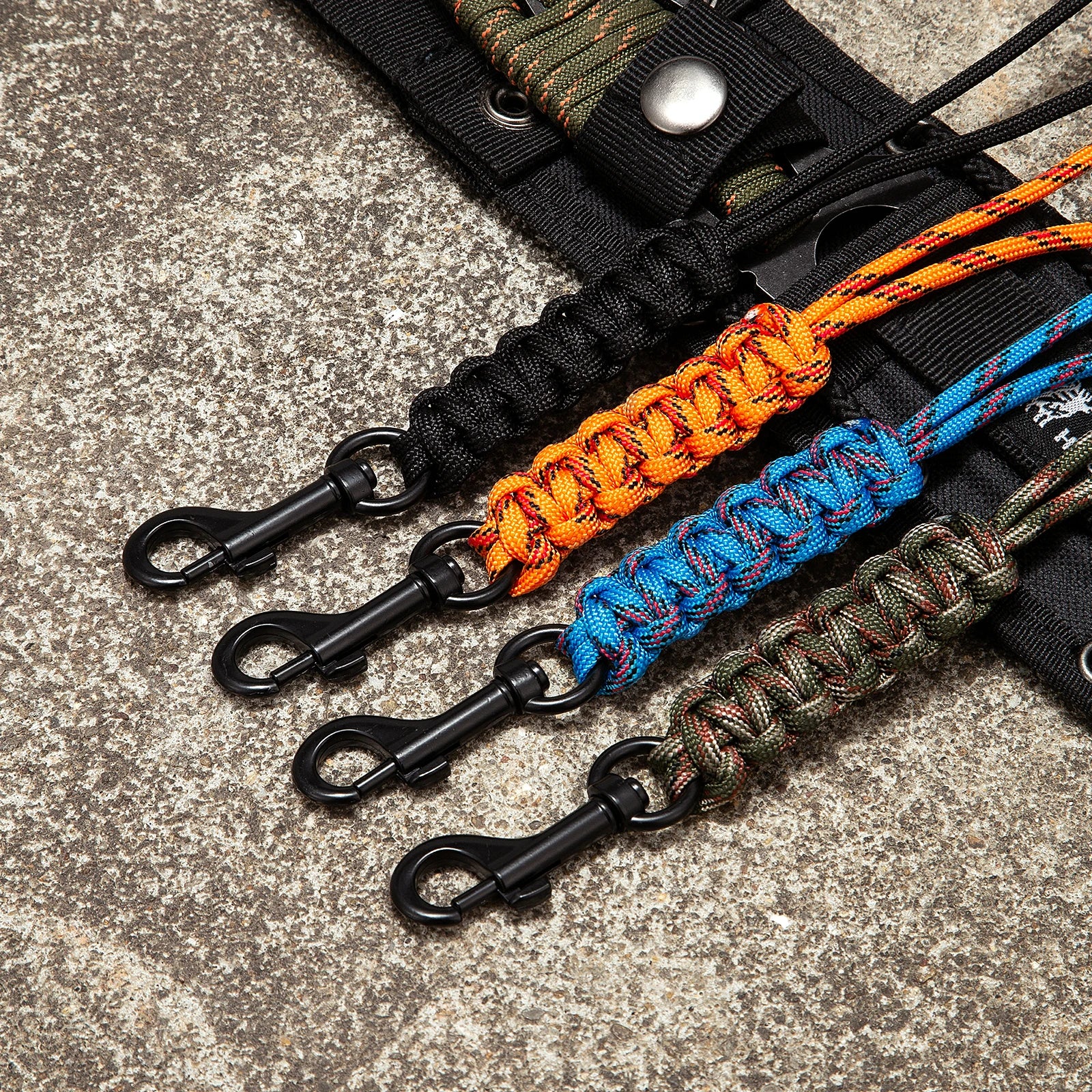 MKENDN Paracord Metal Hook Keychain Men Women Outdoor Rock Climbing Emergency Lanyard Wrist Strap for Camera ID Pass Card Holder
