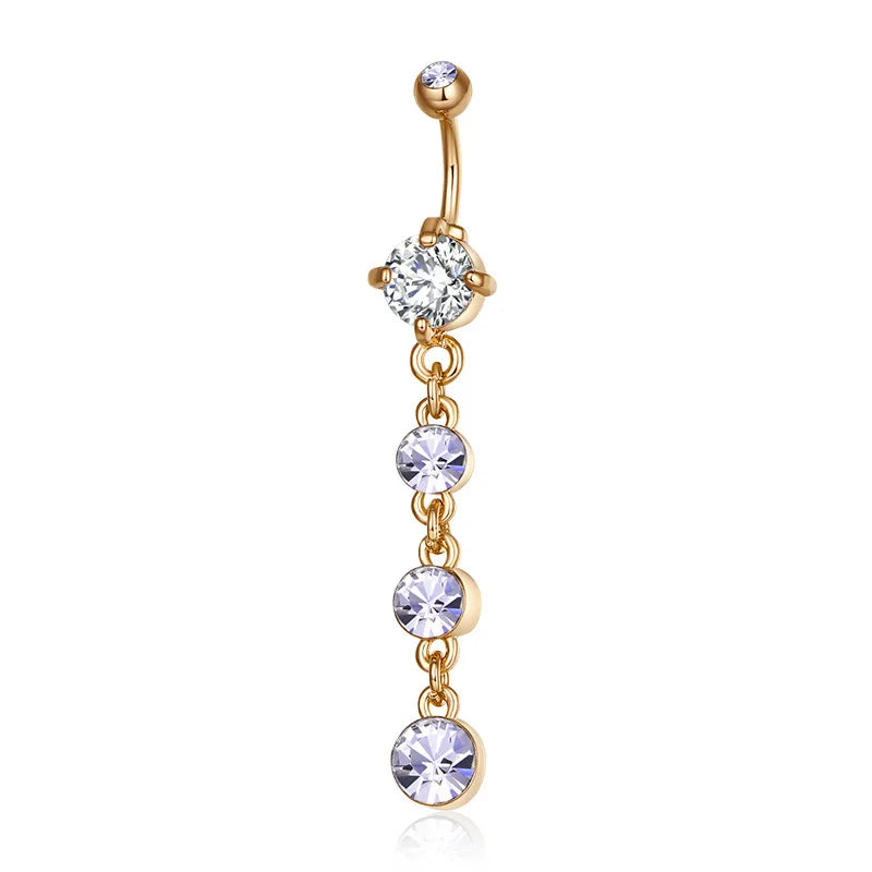 Sterling Silver 925 body jewelry for women piercing sexy Navel Rings long Drop Body Belly Piercing Jewelry Beach accessories