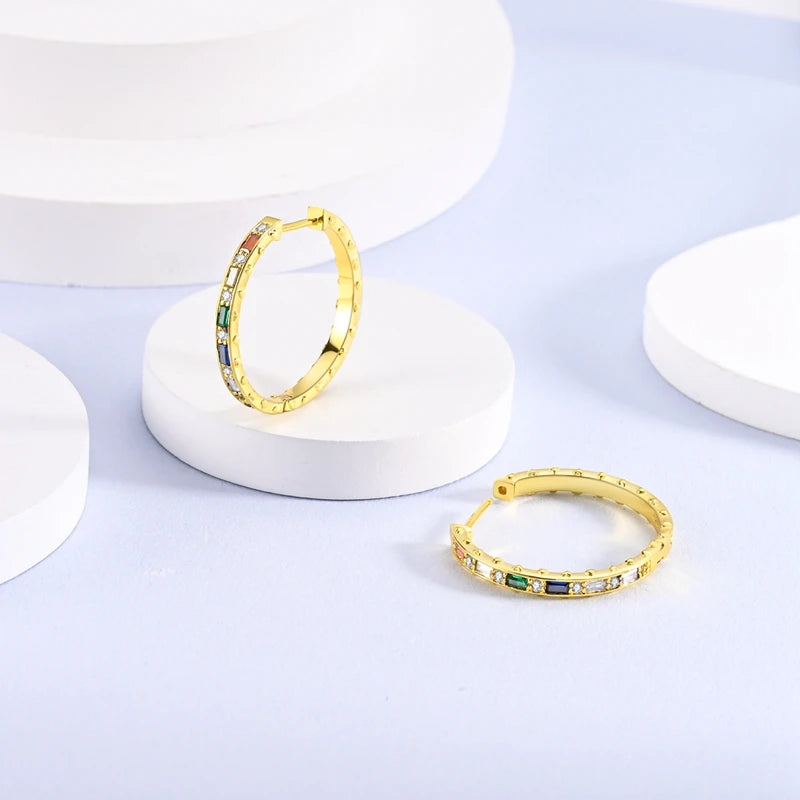 2023 High Quality Fashion 925 Sterling Silver Earrings Luxury Crystal Zircon Stud Earrings For Women Bridal wedding Jewelry