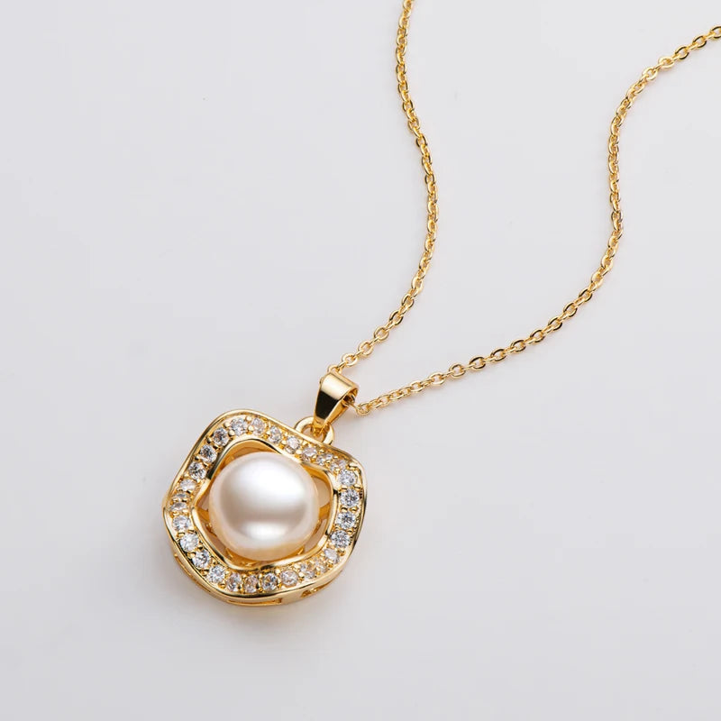 OXTAO Luxury 14K Gold Filled Necklace Natural Freshwater Pearl Necklace For Women Trendy Retro Style Clavicle Chain Jewelry Gift