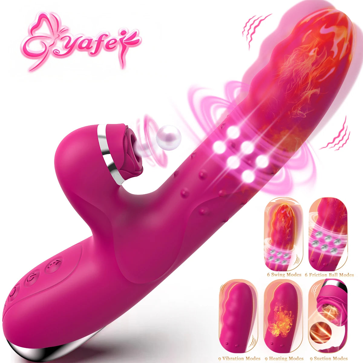 Rotating Heating AV Vibrator for Women G spot Dildos Suction Clitoral Stimulator Female Vaginal Massager Adult Sex Toy for Woman