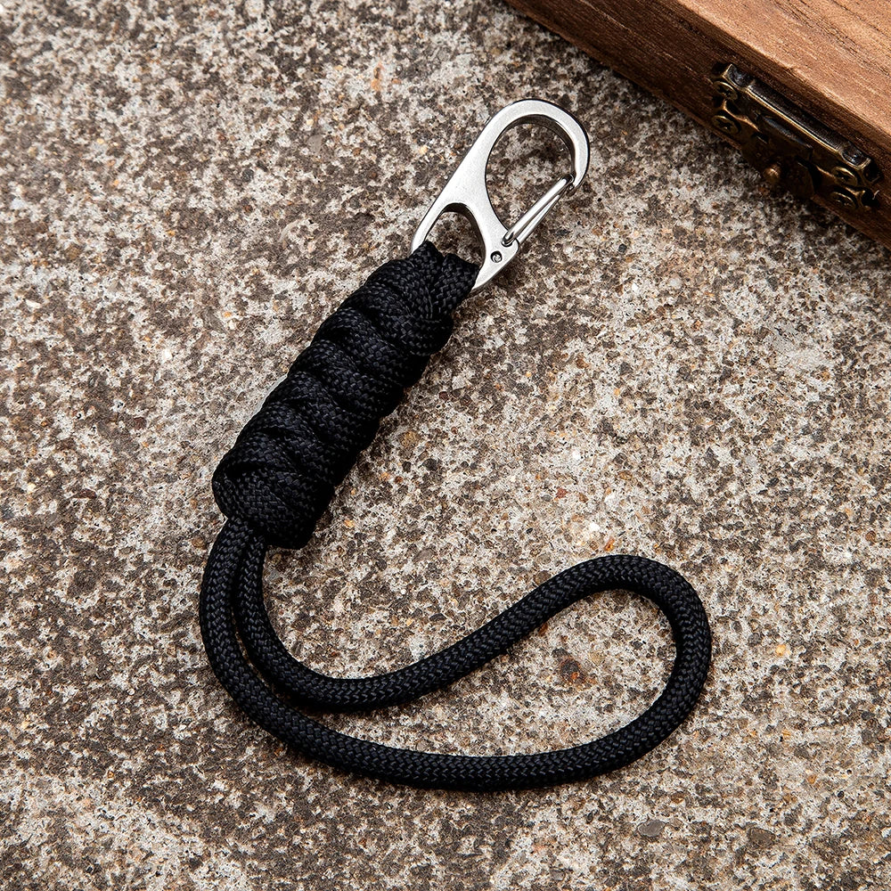 MKENDN Handmade Snake Knot Paracord Keychain Outdoor Rock Climbing Camping Rescue Emergency Survival Rope Metal Key Chains Gifts - Madeinsea©