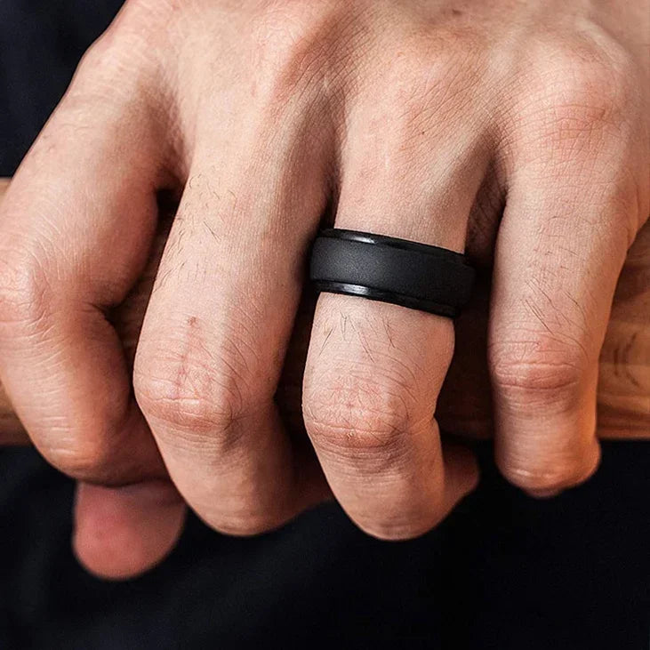 Silicone Breathable Wedding Rubber Band Rings for Men